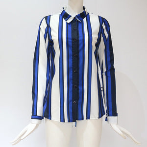 Women Blouses Chic Striped Print Office Shirt 2019 Fashion Long Sleeve Chiffon Blouse Casual Ladies Plus Size Female Shirts