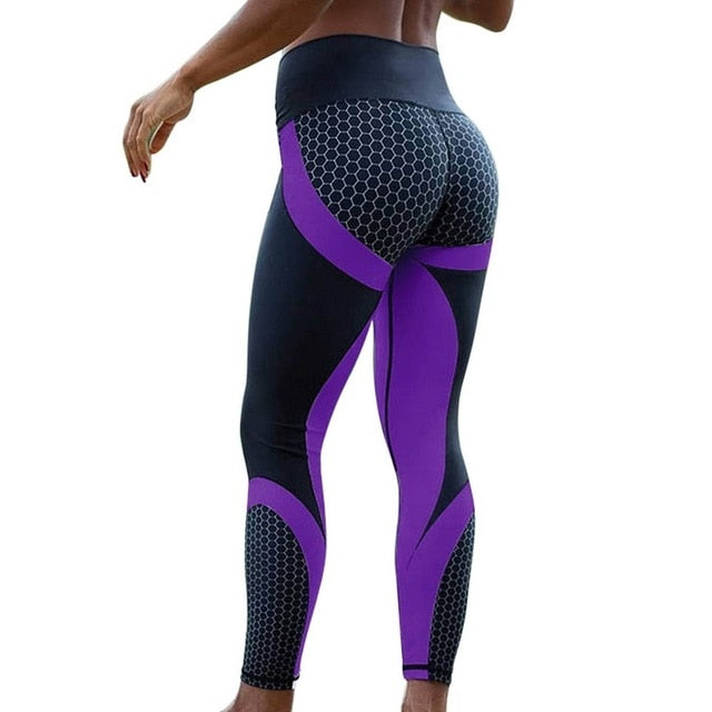 Sexy Mesh Printed Leggings fitness For Women clothing Sporting Workout Leggins mujer Elastic Slim Pants push up Dropshipping