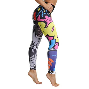 Sexy Mesh Printed Leggings fitness For Women clothing Sporting Workout Leggins mujer Elastic Slim Pants push up Dropshipping