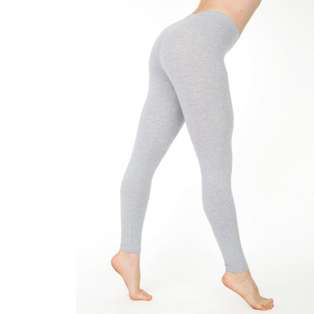 Goocheer New Fashion Home Womens Full Length Cotton Leggings Hight Waist Solid Bottom Leggings Wholesale Plus Size