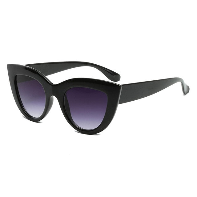 Black Classic Cat Eye Women Sunglasses Designer Brand Trend