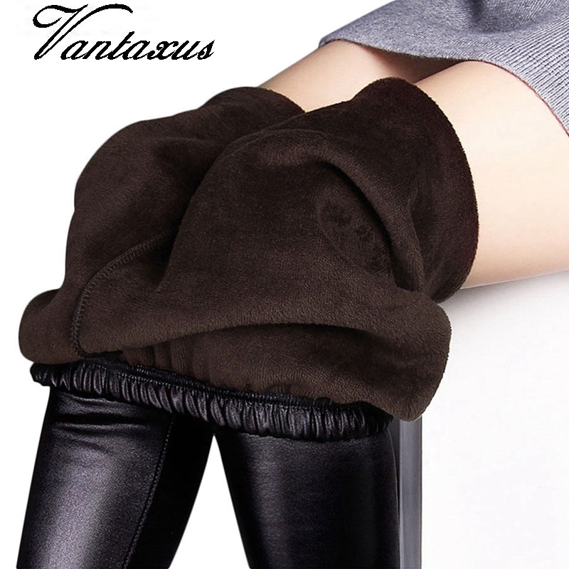 Winter leggings women autumn warm leggings Fake leather