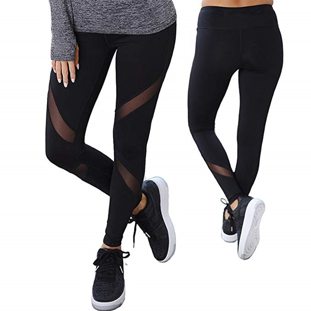 Casual Leggings Women Black Mesh fitness pants women High Waist Legins Push Up Punk Leggings Leggins Sexy workout sportleggings